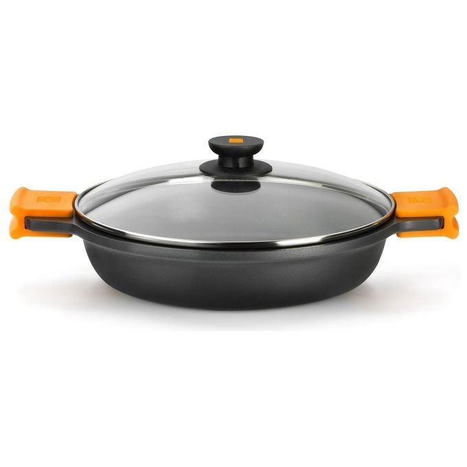 Image of Casseruola bassa antiaderente con coperchio e 2 manici in silicone Diametro 40 cm