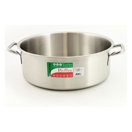 Casseruola bassa per induzione con 2 manici in acciaio inox Diametro 45 cm