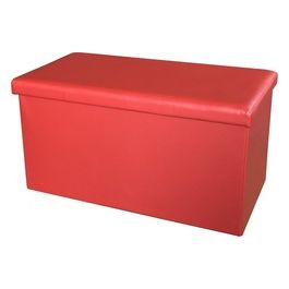 Cassapanca Pieghevole Monocolore con Seduta in Pvc 77x40cm/H40cm Rosso