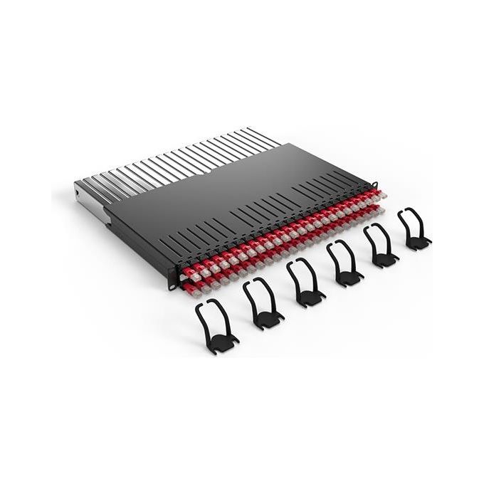 Cassetto Completo P36 24 Patch Cat. 6a Schermata 0,8 Rossa - 8he