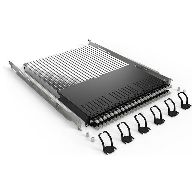 Cassetto Completo P60 24 Patch Cat. 6a Schermata 1,8 Nera - 30he