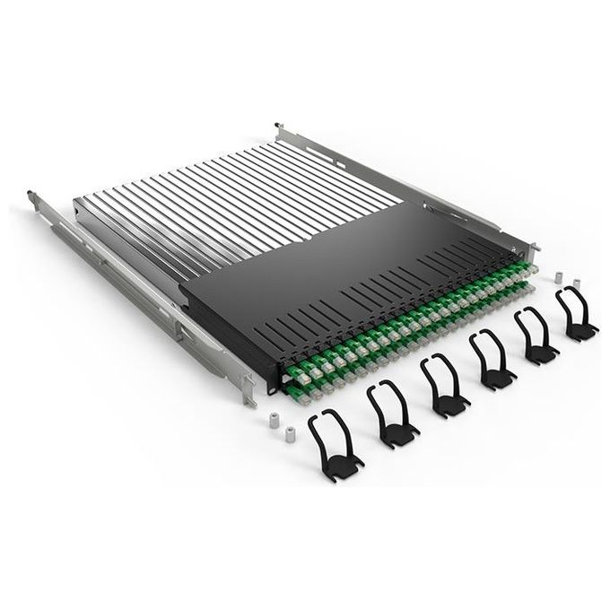 Cassetto Completo P60 24 Patch Cat. 6a Schermata 1,8 Verde - 30he