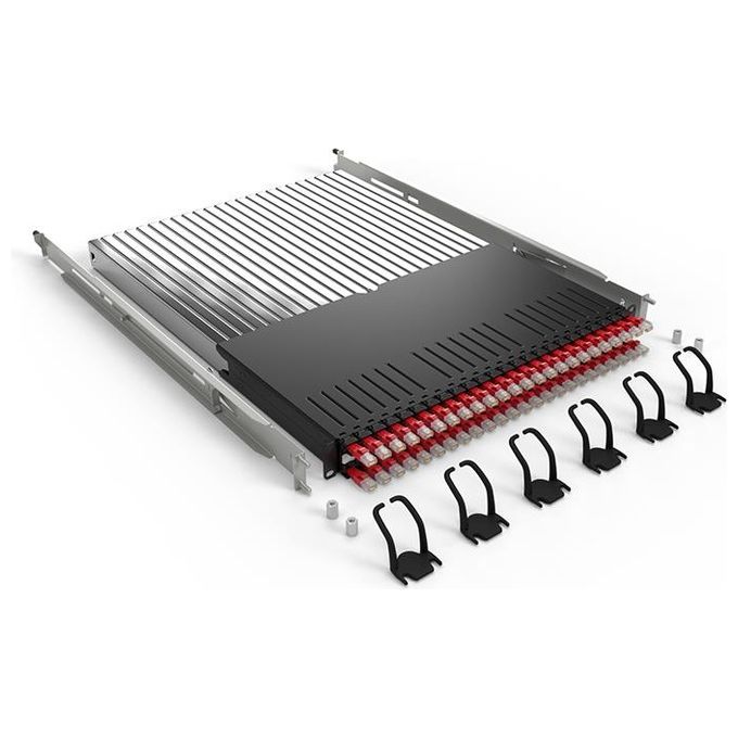 Cassetto Completo P60 24 Patch Cat. 6a Utp 1,8 Rossa - 30he