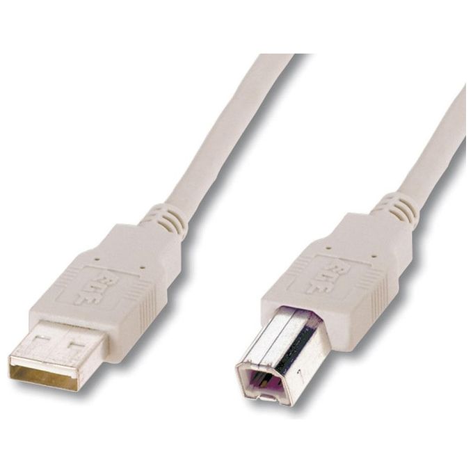 Cavo Usb 2.0 Connettori A-b - Lunghezza Mt. 1 Colore Grigio Chiaro