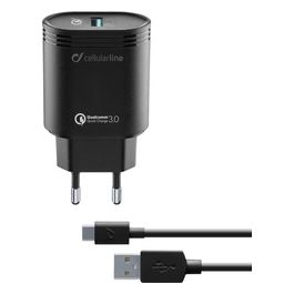Cellular Line Caricabatterie Usb 18W + cavo Usb Type-C Bianco