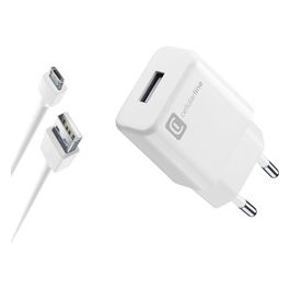 Cellular Line USB Charger Kit 2A Caricabatterie da rete veloce 10W con cavo Micro USB Bianco