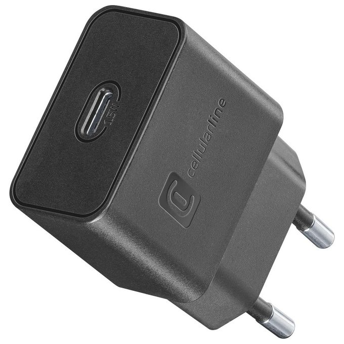 Cellularline caricabatterie usb type-c adaptive fast charging 15w per ricarica rapida e compatibile con dispositivi mobili