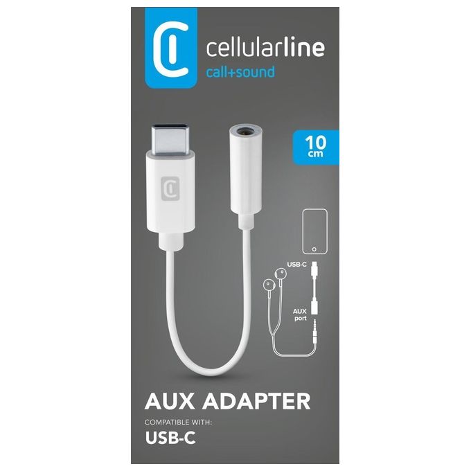 Image of Cellular Line Adattatore 3,5mm Jack da Usb Type-C