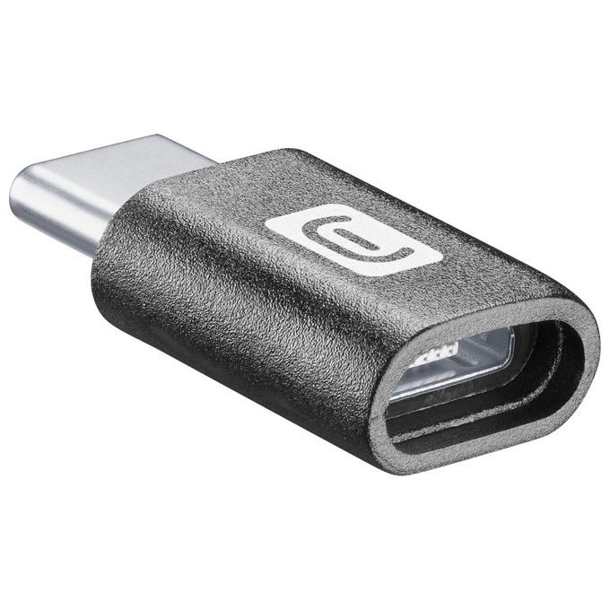 Cellular Line Adattatore da Microusb a Usb-C Nero
