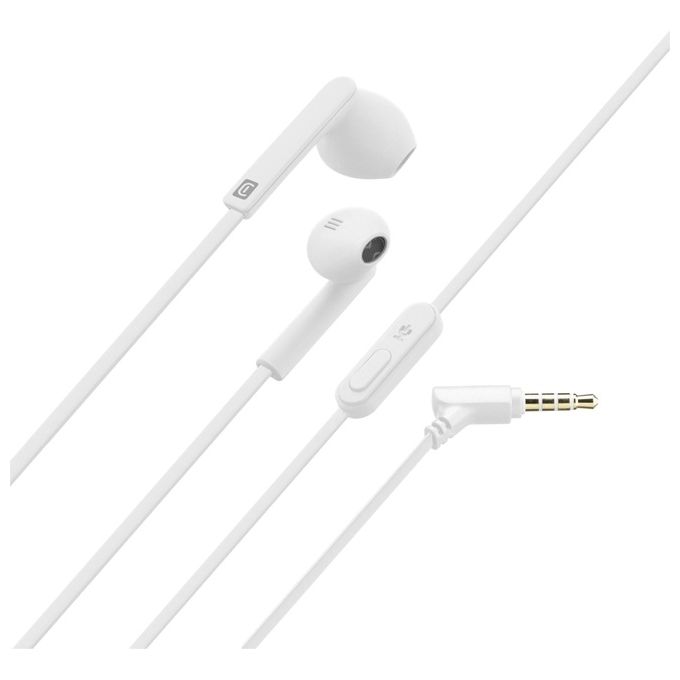 Cellular line Mantis Auricolari stereo a capsula con microfono e tasto di risposta Jack 3,5mm Bianco