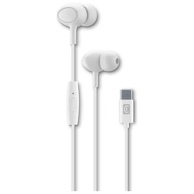 Cellular Line Auricolari con Microfono e Filo Bianco