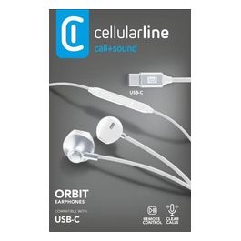 Cellular Line Auricolari con Microfono e Filo Orbit Bianco