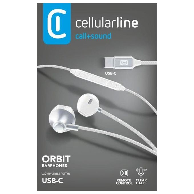 Cellular Line Auricolari con Microfono e Filo Orbit Bianco