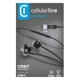 Cellular Line Auricolari con Microfono e Filo Nero