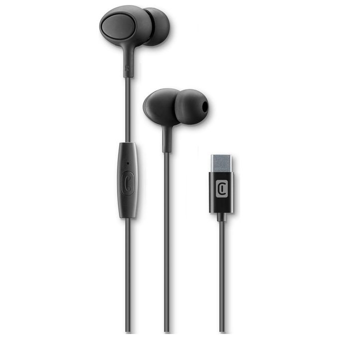 Cellularline AUINEARTYPECK Cloud Auricolari In-Ear USB-C con Microfono Isolamento Rumore colore Nero