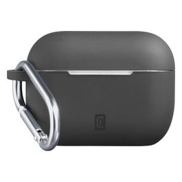 Cellular Line Bounce per AirPods Pro 2 Custodia per AirPods in silicone soft-touch con gancio Nero