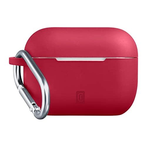Cellular Line Bounce per AirPods Pro 2 Custodia per AirPods in silicone soft-touch con gancio Rosso