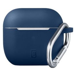 Cellular Line Bounce per AirPods 3 Custodia per AirPods in silicone soft-touch con gancio Blu