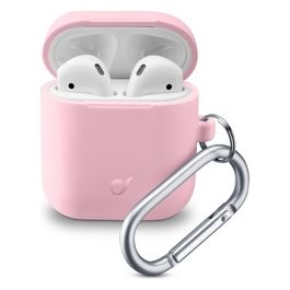 Cellular Line Bounce per AirPods 1&2 Custodia per AirPods in silicone soft-touch con gancio Rosa