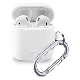 Cellular Line Bounce per AirPods 1&2 Custodia per AirPods in silicone soft-touch con gancio Bianco