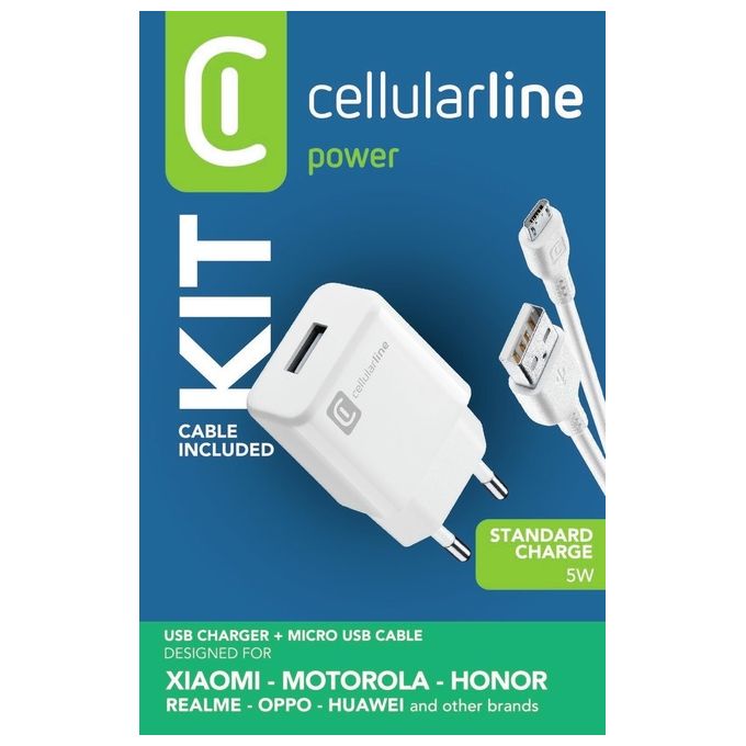Image of Cellular Line Caricabatteria Rete Usb 5W + Cavo Micro