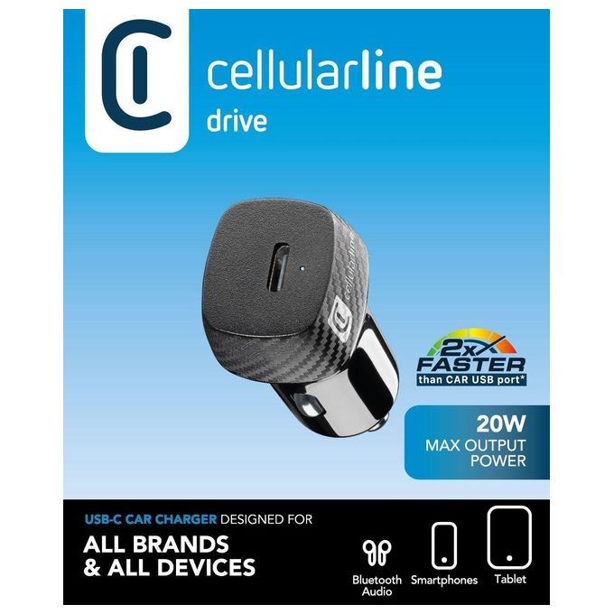 Cellular Line Caricabatterie da Auto Power 20W Nero