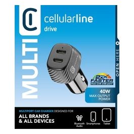 Cellular Line Caricabatterie da Auto per Accendisigari MultiPower Duo 40W Nero