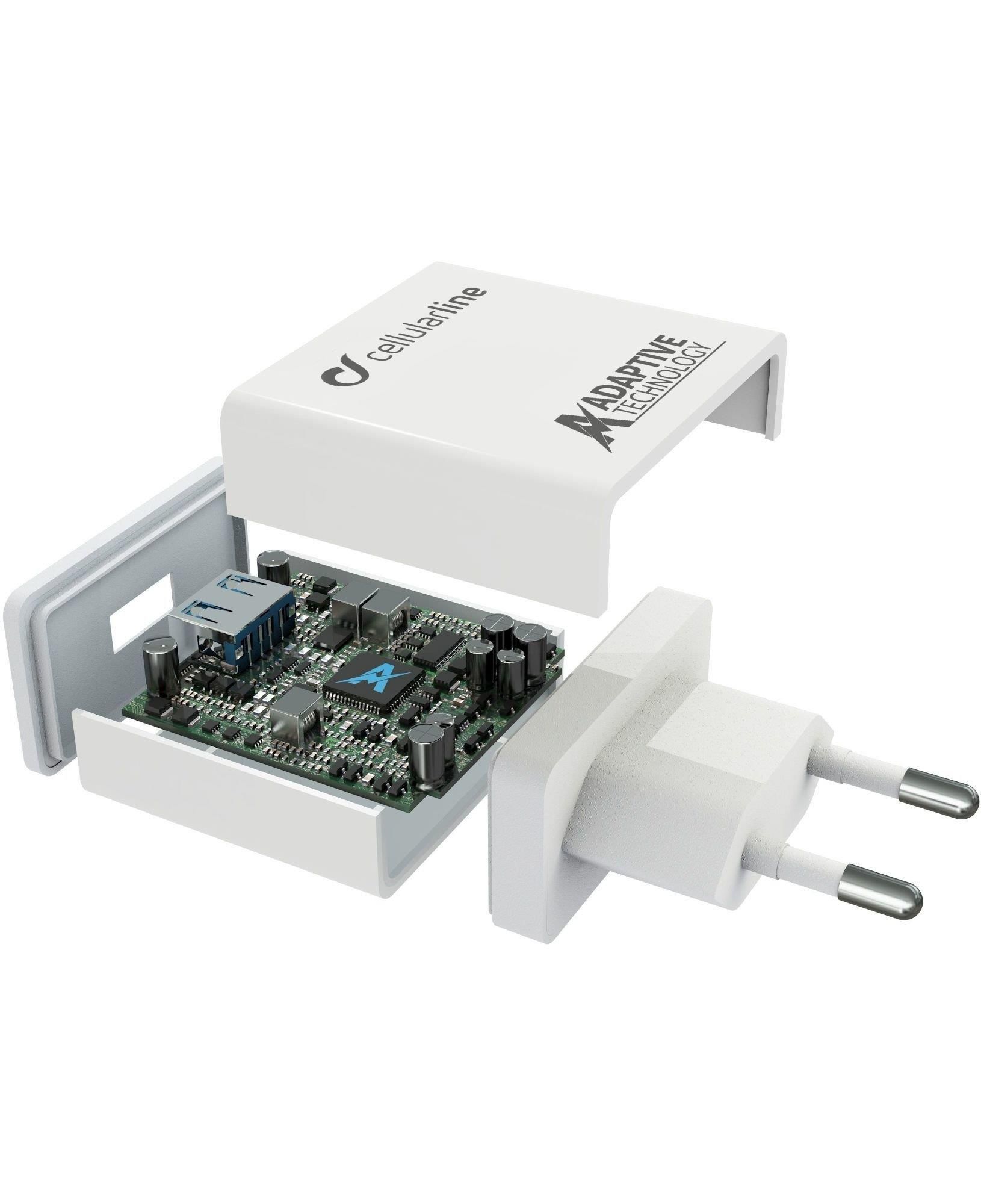 Cellular Line USB Charger Kit Ultra Caricabatterie da rete