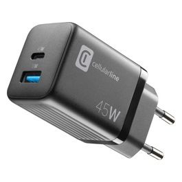Cellular Line Multipower Micro 45W Caricabatterie da rete veloce ultracompatto 2 porte