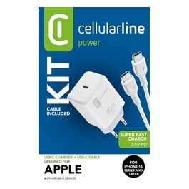 Cellular Line Caricabatterie USB-C 30W Bianco
