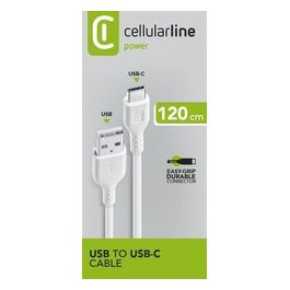 cavo USB to USB-C per ricarica e trasferimento dati 1,2mt colore bianco ideale per smartphone e dispositivi portatili