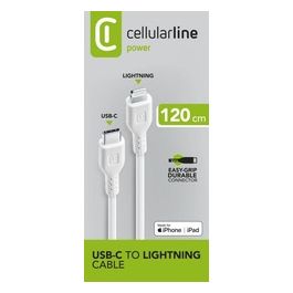 Cellular Line Power Cable Cavo USB-C to Lightning per ricarica e trasferimento dati 1,2mt Bianco