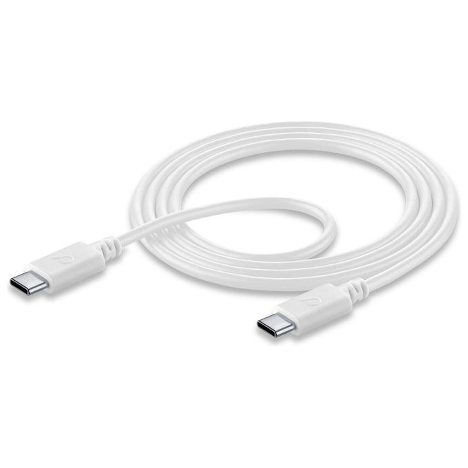 Cellular Line Power Cable Cavo USB-C to USB-C per ricarica e trasferimento dati 1,2mt Bianco