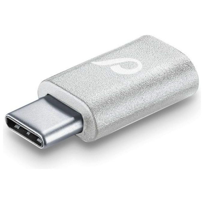 Cellular Line Adattatore da MICRO USB a USB-C Converte la porta MICRO USB in USB-C Bianco