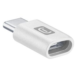 Adattatore da MICRO USB a USB-C per la conversione da MICRO USB a USB-C in colore bianco compatibile con cavi smartphone