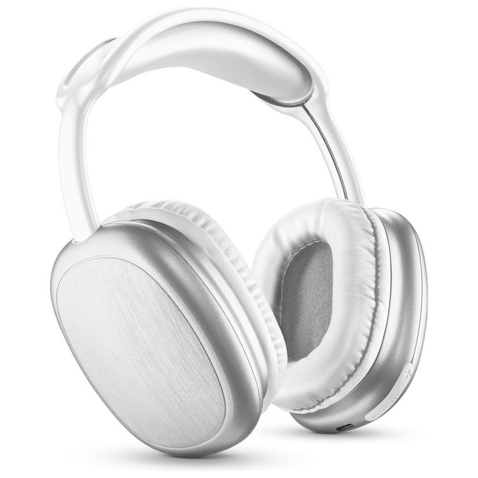 Cellularline BTHEADBMSMAXI2W Music Sound Maxi2 Cuffie Bluetooth a Padiglione Circumaurali Microfono Integrato 22h autonomia colore Bianco