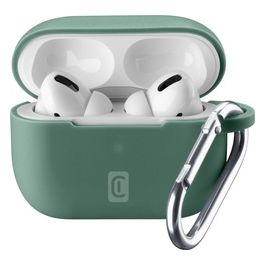 Cellular Line Bounce per AirPods Pro Custodia per AirPods in silicone soft-touch con gancio Verde
