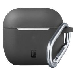 Cellular Line Bounce per AirPods 3 Custodia per AirPods in silicone soft-touch con gancio Nero