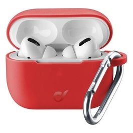 Cellular Line Bounce per AirPods Pro Custodia per AirPods in silicone soft-touch con gancio Rosso