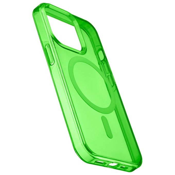 Cellular Line Gloss Mag per iPhone 13 Green Custodia con magneti per la ricarica e l'aggancio all'alimentatore MagSafe Verde