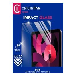 Cellular Line Impact Glass iPad Air 13'' 2024 e iPad Pro 13'' 2024 Vetro Temperato Sottile e Resistente