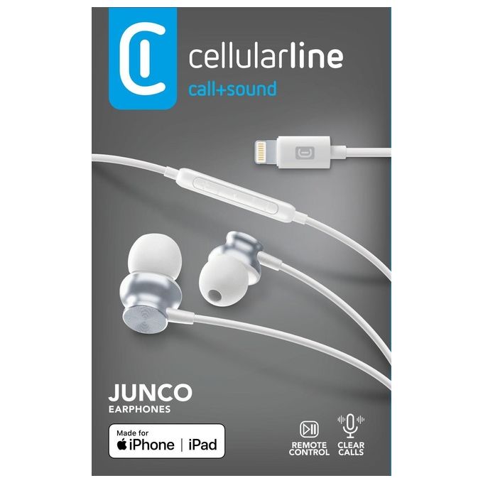 Cellularline JUNCO Auricolari In-Ear Lightning Microfono Integrato Compatibili Apple colore Bianco