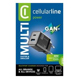 Cellular Line MULTIPOWER MICRO Caricabatterie da Rete Veloce Ultracompatto 2 Porte 30W