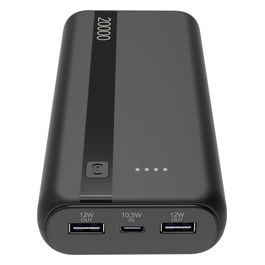 Cellular Line Power Bank 20000 mAh Input USB-C 10.5W Output 2xUSB 12W Li-ion LED luminosi indicano carica residua Nero