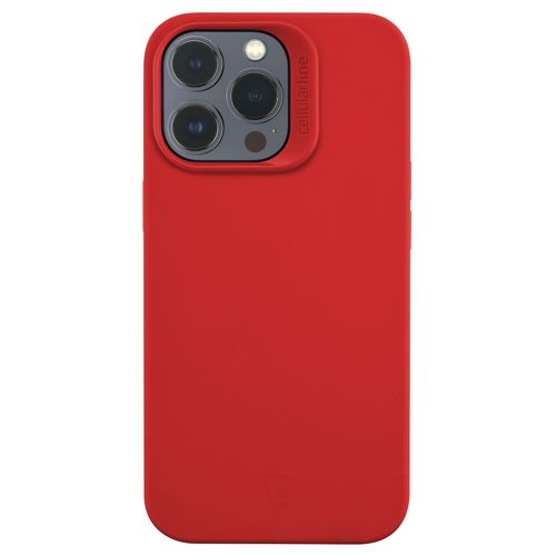 Cellular Line Sensation per iPhone 14 Pro Custodia in Silicone Soft Touch con Tecnologia Antibatterica Microban Integrata Rosso