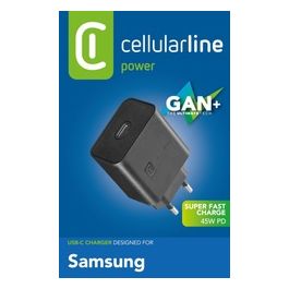 Cellular Line Super Fast Charger PD 45W Caricabatterie da Rete USB-C 45W Nero