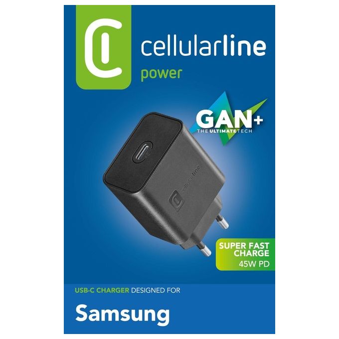 Image of Cellular Line Super Fast Charger PD 45W Caricabatterie da Rete USB-C 45W Nero