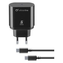Cellular Line Super Fast Charger Kit 25W Caricabatterie da rete Super Fast Charge PD 25W con cavo USB-C to USB-C