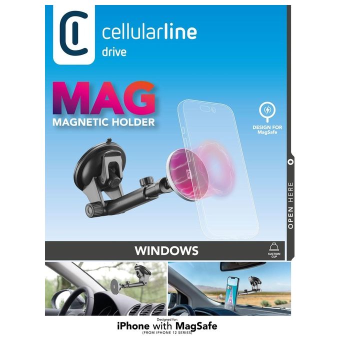 Cellular Line Supporto Auto per Smartphone Touch Mag Suction Cup