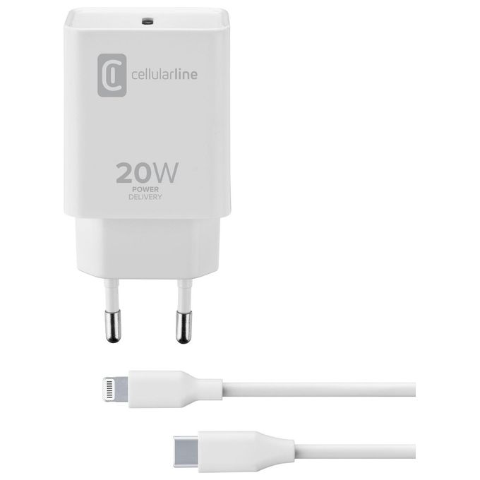 Cellular Line Usb-C Charger Kit 20W Usb-C a Lightning cavo incluso